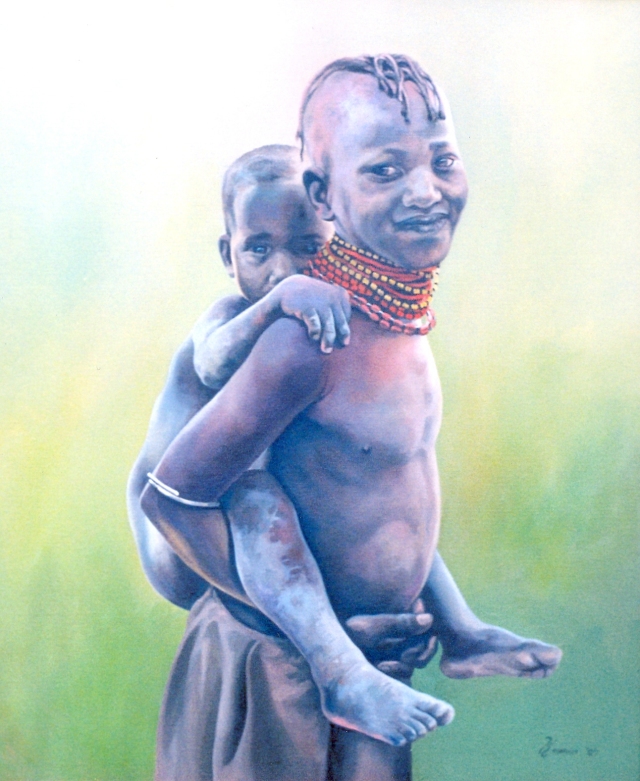 painting of turkana children